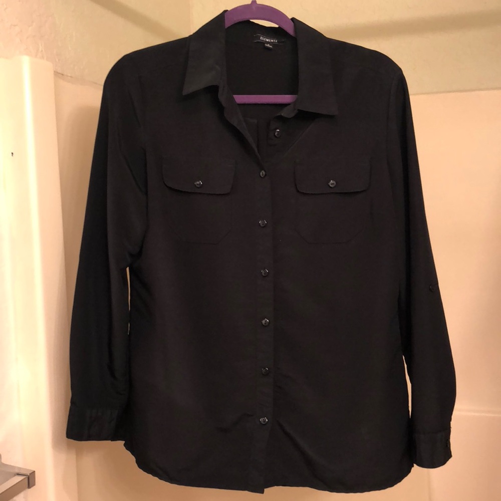 black button down top